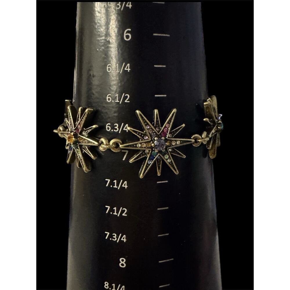 Authentic Kirks Folly Multi-Color Crystal Rainbow Twinkle Star Bracelet Adjust - Picture 6 of 8